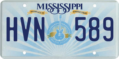 MS license plate HVN589