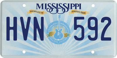 MS license plate HVN592