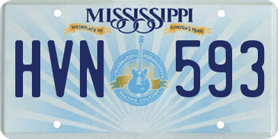 MS license plate HVN593