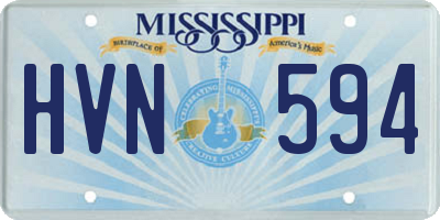 MS license plate HVN594