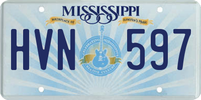 MS license plate HVN597