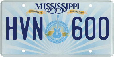 MS license plate HVN600
