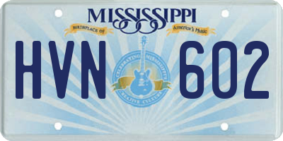 MS license plate HVN602