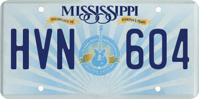 MS license plate HVN604