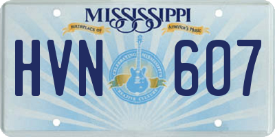 MS license plate HVN607