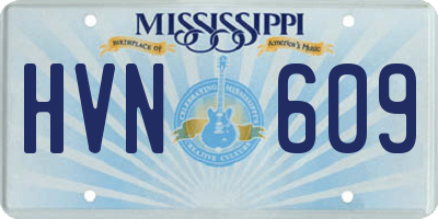 MS license plate HVN609