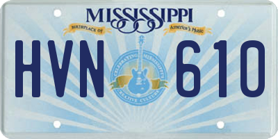 MS license plate HVN610