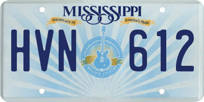MS license plate HVN612