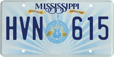 MS license plate HVN615