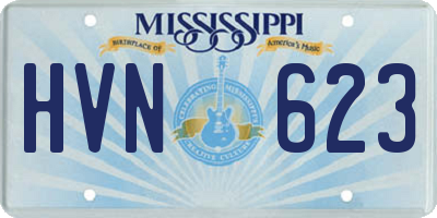 MS license plate HVN623
