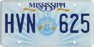 MS license plate HVN625