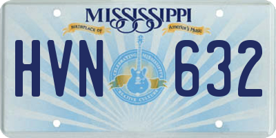 MS license plate HVN632
