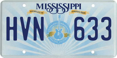 MS license plate HVN633