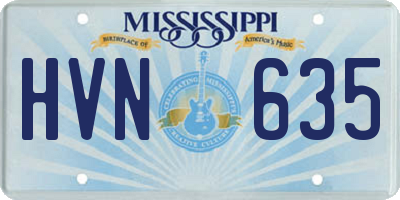 MS license plate HVN635