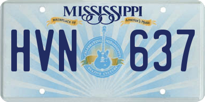 MS license plate HVN637