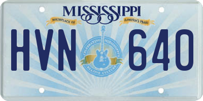 MS license plate HVN640