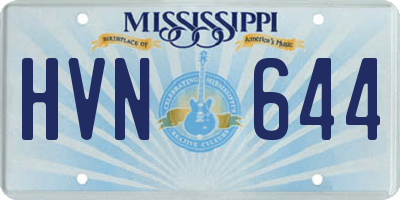 MS license plate HVN644