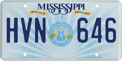 MS license plate HVN646