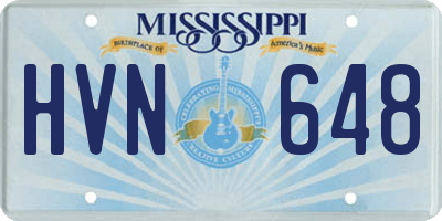 MS license plate HVN648