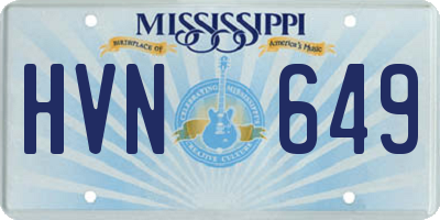 MS license plate HVN649