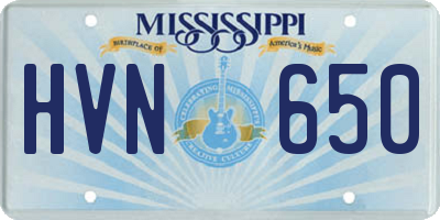 MS license plate HVN650