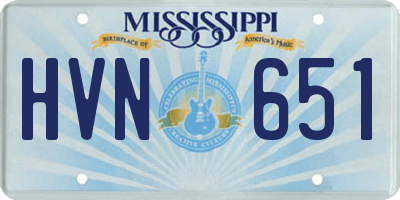 MS license plate HVN651