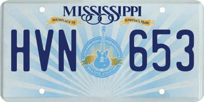 MS license plate HVN653