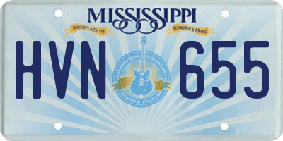 MS license plate HVN655