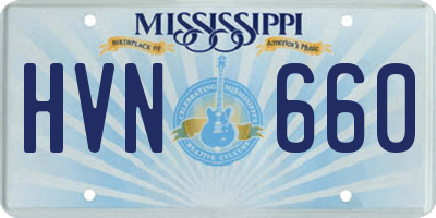 MS license plate HVN660