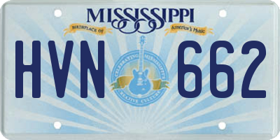 MS license plate HVN662