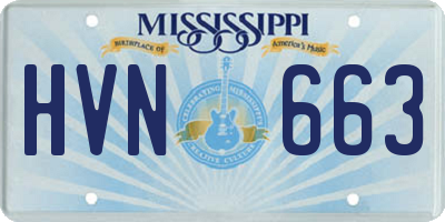 MS license plate HVN663