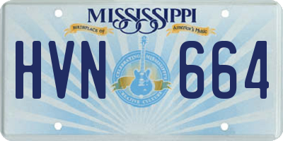 MS license plate HVN664
