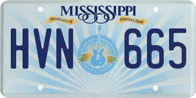 MS license plate HVN665