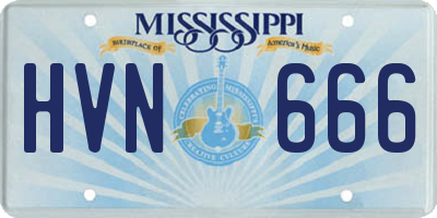 MS license plate HVN666