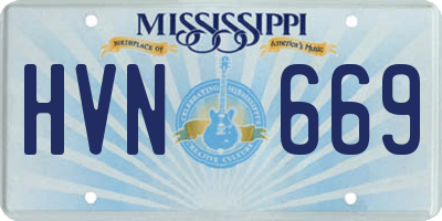 MS license plate HVN669
