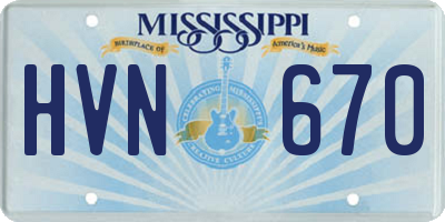 MS license plate HVN670