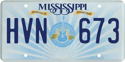 MS license plate HVN673