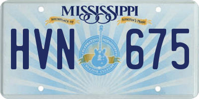 MS license plate HVN675