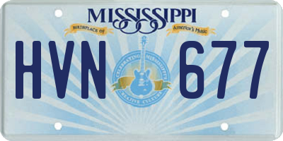 MS license plate HVN677