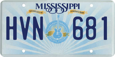 MS license plate HVN681