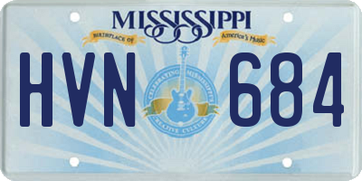 MS license plate HVN684