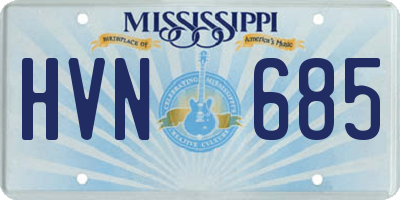 MS license plate HVN685