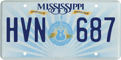 MS license plate HVN687