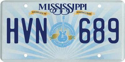MS license plate HVN689