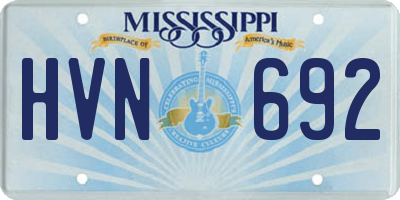 MS license plate HVN692