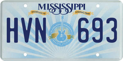 MS license plate HVN693