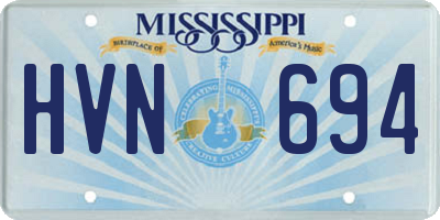 MS license plate HVN694