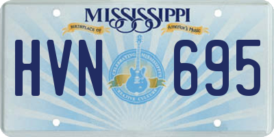 MS license plate HVN695