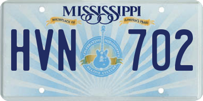 MS license plate HVN702