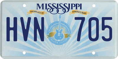MS license plate HVN705
